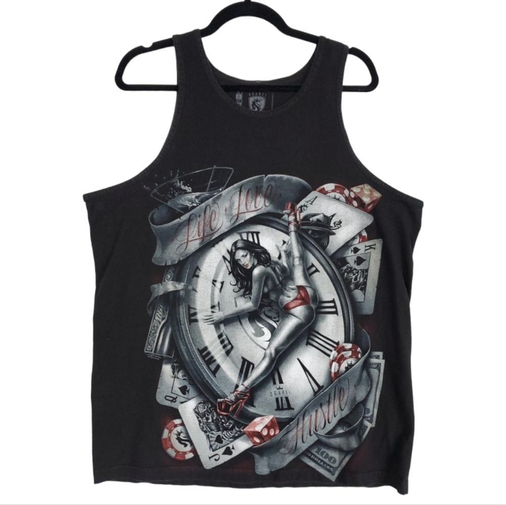 OGABEL Men's Tank Top Size XL Black